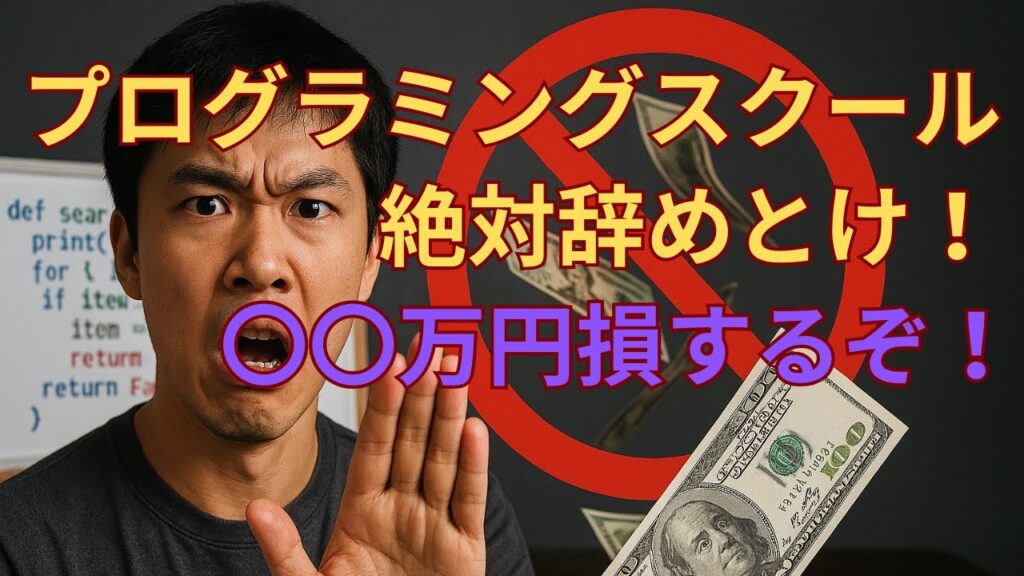 プログラミングスクール絶対辞めとけ！お金の無駄！【エンジニア志望者、マジで聞け！】